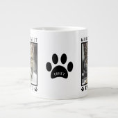 世界の猫最高のパパ名ポープがペットの写真をプリント ジャンボコーヒーマグカップ (正面)