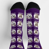 世界の猫最高のパパ-カスタム3 Cat Photos Purple ソックス (上部)