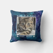 世界の猫最高のモマパーがペットの写真宇宙をプリント クッション (裏面)