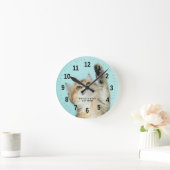 世界の猫最高の母さんカスタム写真 ラウンド壁時計 (ホーム)