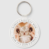 世界の猫最高の母のクラシックシンプル写真 キーホルダー (正面)