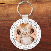 世界の猫最高の母のクラシックシンプル写真 キーホルダー (正面)