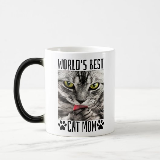 世界の猫最高の母コーヒーマグ モーフィングマグカップ (左)