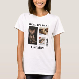 世界の猫最高の母名前をカスタムするプレゼント Tシャツ