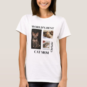 世界の猫最高の母名前をカスタムするプレゼント Tシャツ