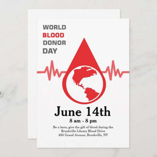 世界の献血デイカード (正面/裏面)