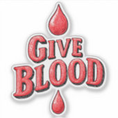 世界の献血デー与え – アワーンの血液文字 シール (正面)