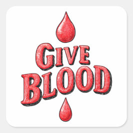 世界の献血デー与え – アワーンの血液文字 スクエアシール
