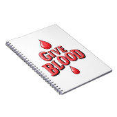 世界の献血デー与え – アワーンの血液文字 ノートブック (右側)