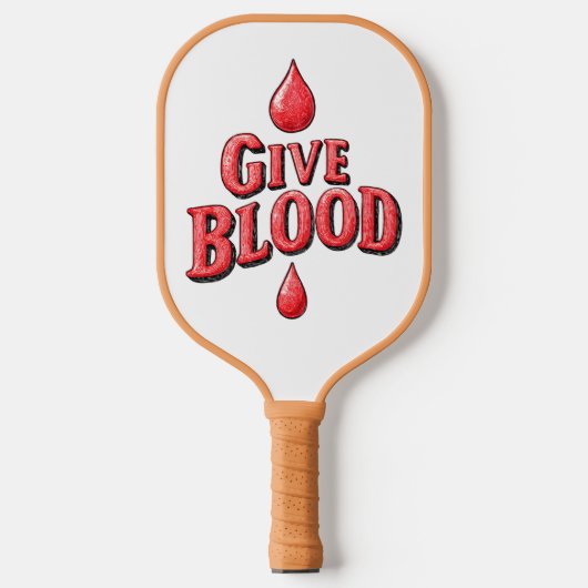 世界の献血デー与え – アワーンの血液文字 ピックルボールラケット (正面)