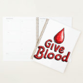 世界の献血デー – 与え滴付き血液文字 プランナー手帳 (ディスプレー)
