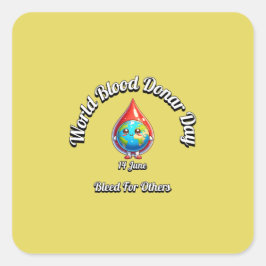 世界の献血デー。他の人のために出血。 スクエアシール