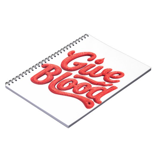 世界の献血デー – 光沢のある献血文字 ノートブック (左側)