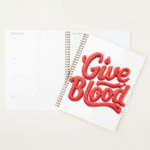 世界の献血デー – 光沢のある献血文字 プランナー手帳 (ディスプレー)