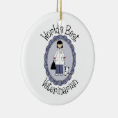 世界の獣医最高の医 – 女性 セラミックオーナメント (右)