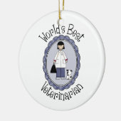 世界の獣医最高の医 – 女性 セラミックオーナメント (左)