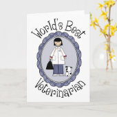 世界の獣医最高の-女性 カード (黄色い花)