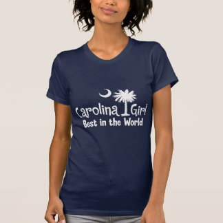 世界の白いカロライナの女の子のベスト Tシャツ