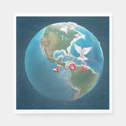 世界の白い鳩とクリスマスの喜び スタンダードランチョンナプキン (正面)