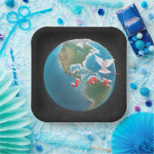 世界の白い鳩とクリスマスの喜び ペーパープレート (パーティー)