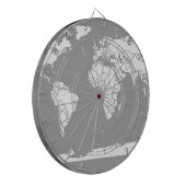 世界の白灰色の地図 ダーツボード (正面左)