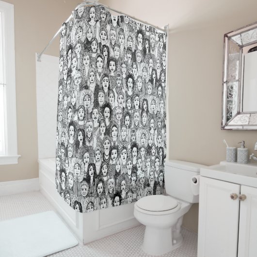 世界の白黒 シャワーカーテン (インサイチュ)