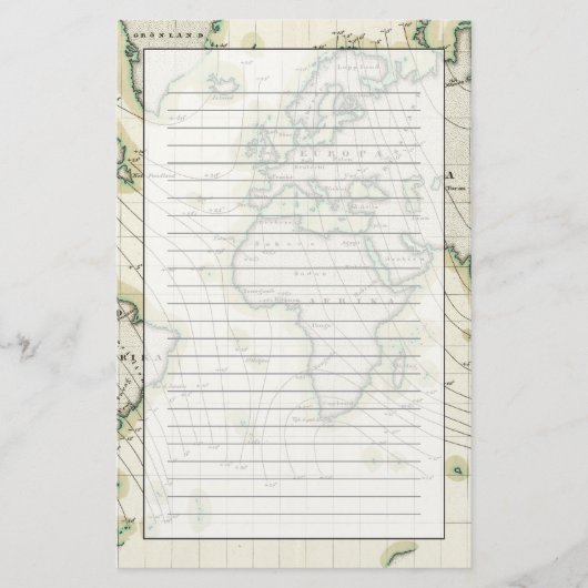 世界の磁気偏位 便箋 (正面)