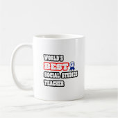 世界の社会最高の勉強先生 コーヒーマグカップ (左)