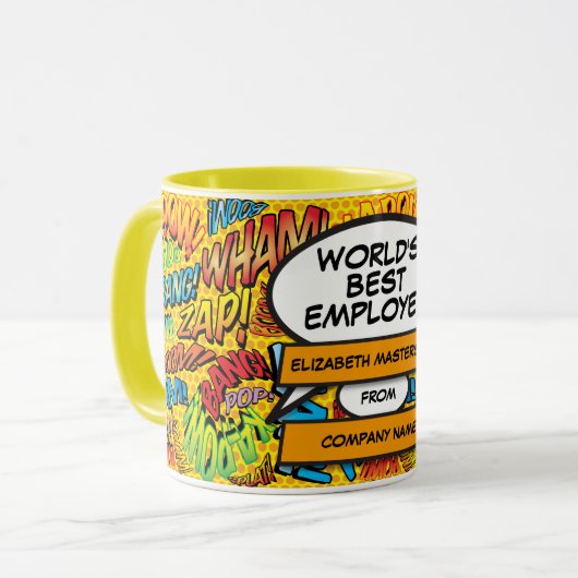 世界の社員最高のよりおもしろい漫画書 マグカップ (正面左)