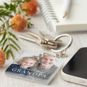世界の祖父最高の祖父の最初年の写真 キーホルダー (正面右)