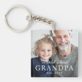 世界の祖父最高の祖父の最初年の写真 キーホルダー (正面)