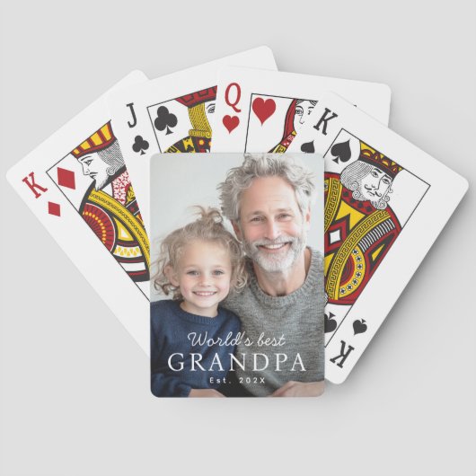 世界の祖父最高の祖父の最初年の写真 トランプ (裏面)