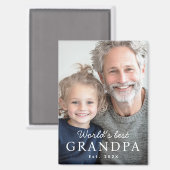 世界の祖父最高の祖父の最初年の写真 マグネット (正面/裏面)