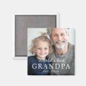 世界の祖父最高の祖父の最初年の写真 マグネット (正面/裏面)