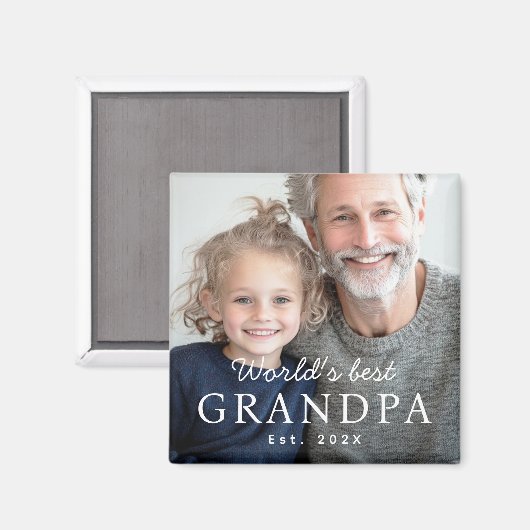 世界の祖父最高の祖父の最初年の写真 マグネット (正面/裏面)