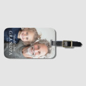 世界の祖父最高の祖父の最初年の写真 ラゲッジタグ (正面横)