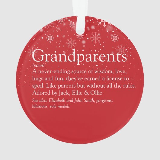 世界の祖父母最高のの定義写真 オーナメント (裏面)