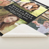 世界の祖父母最高の写真コラージュ黒 シェルパブランケット (3/4)