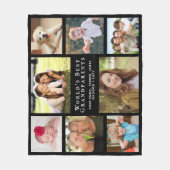 世界の祖父母最高の写真コラージュ黒 フリースブランケット (正面)