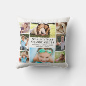 世界の祖父母最高の写真コラージュ クッション (裏面)