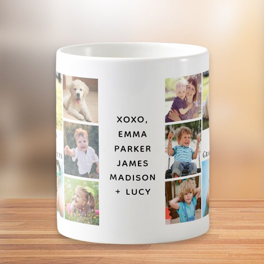 世界の祖父母最高の写真コラージュ コーヒーマグカップ