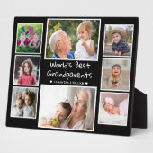世界の祖父母最高の8フォトコラージブラック フォトプラーク (側面)