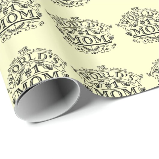 世界の第1お母さんのヴィンテージの華麗さ ラッピングペーパー (ロールコーナー)