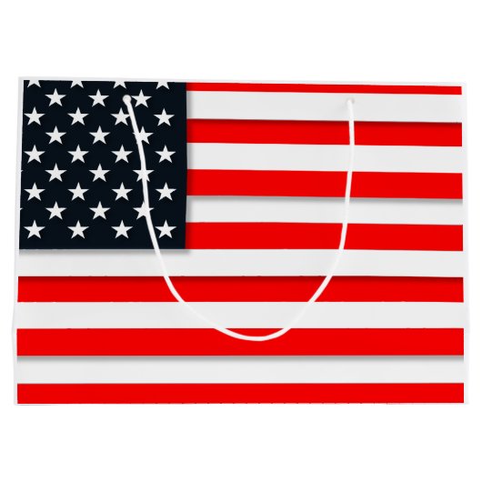 世界の米国旗米国 ラージペーパーバッグ (裏面)