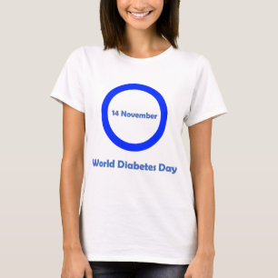 世界の糖尿病日の11月の14日糖尿病の認識度 Tシャツ