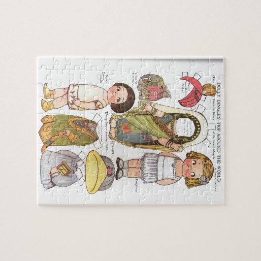 世界の紙の人形のまわりのトロッコのDingleの旅行 ジグソーパズル (横)