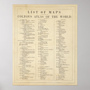 世界の索引の地図書 ポスター