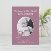 世界の紫色の新生児の誕生へようこそ 案内状 (スタンド正面)