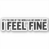 世界の終わりだ、そして私感じは素晴らし シール (正面)