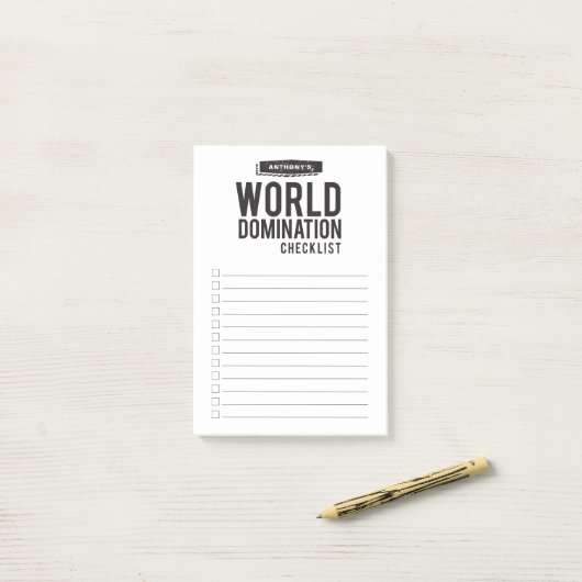 世界の統治のチェックリスト|のおもしろいな名前をカスタムする ポストイット (デスク上)